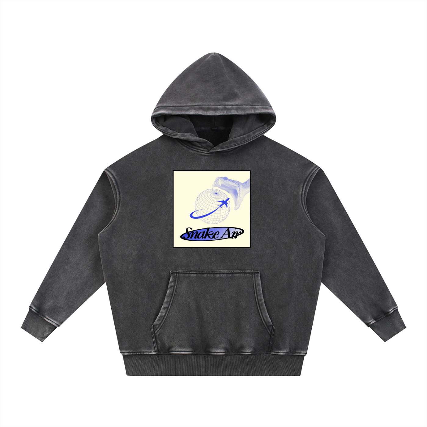 Snow Wash Fleece Oversize Hoodie