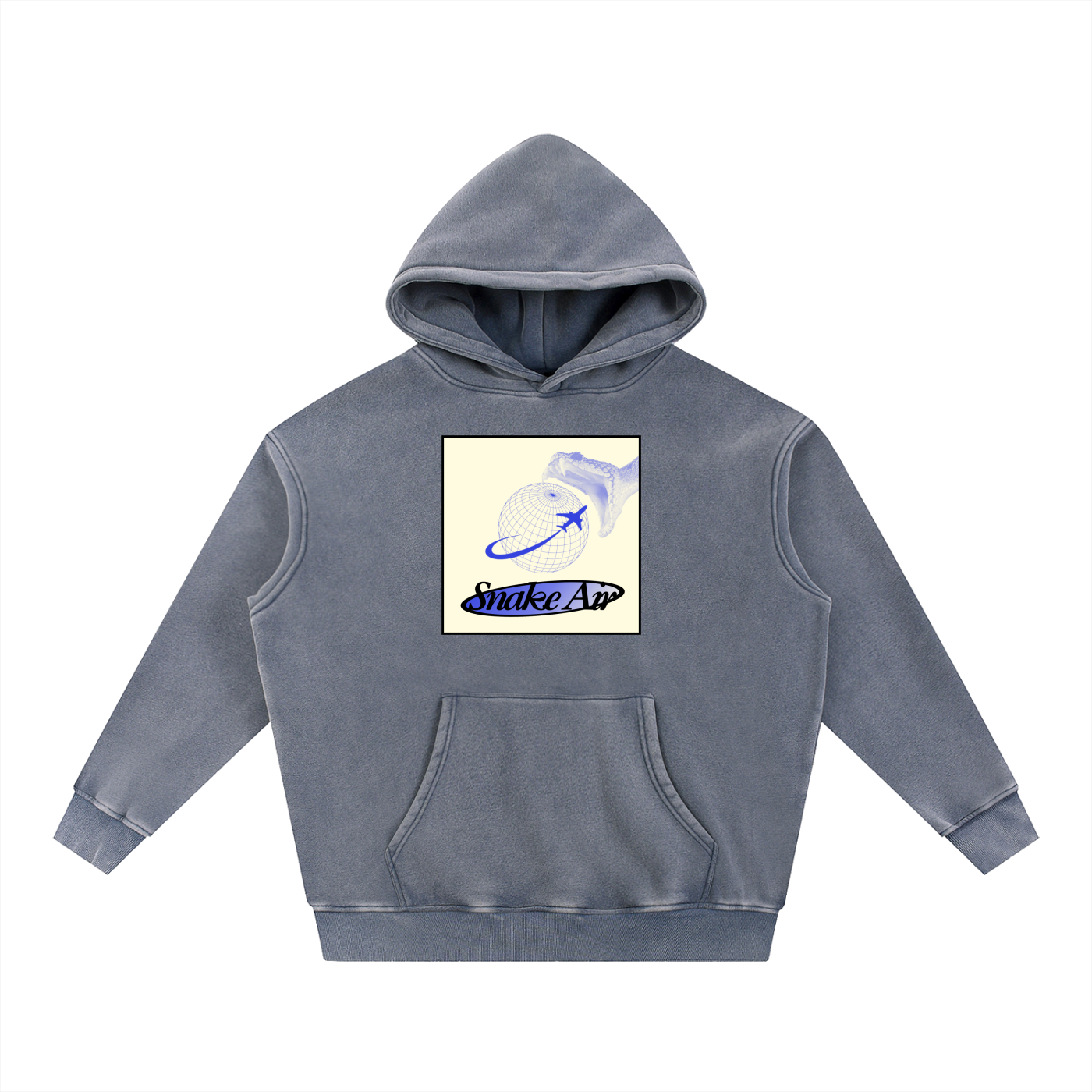 Snow Wash Fleece Oversize Hoodie