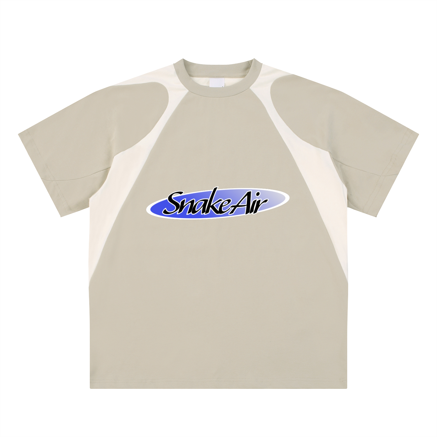 Contrast Panel Cotton T-Shirt